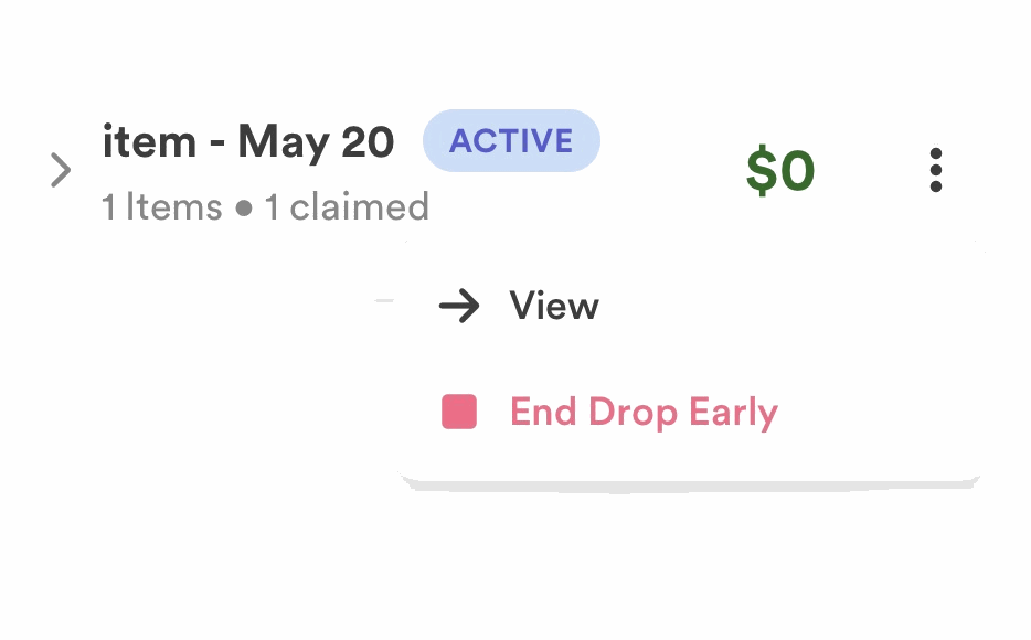The End Drop Early option in the Sales Assistant
